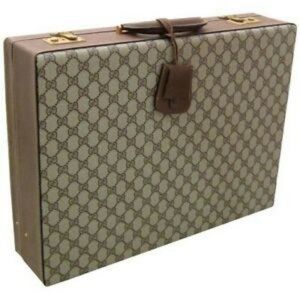 GUCCI Italy Vintage GG Hard Sided Case Briefcase